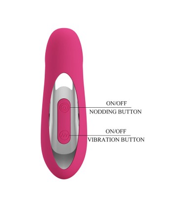 PRETTY LOVE DUDEN RECHARGEABLE SILICONE VIBRATOR 12 VIBRATION MODES AND 3 ROCKING MODES PINK