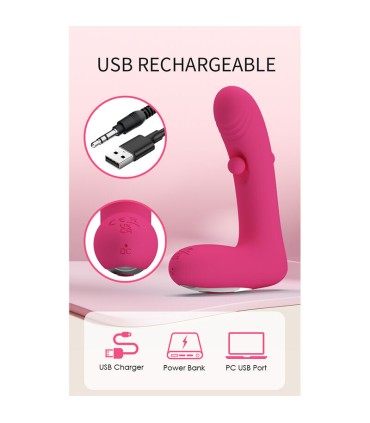 PRETTY LOVE DUDEN RECHARGEABLE SILICONE VIBRATOR 12 VIBRATION MODES AND 3 ROCKING MODES PINK