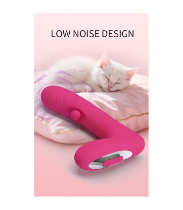 PRETTY LOVE DUDEN RECHARGEABLE SILICONE VIBRATOR 12 VIBRATION MODES AND 3 ROCKING MODES PINK