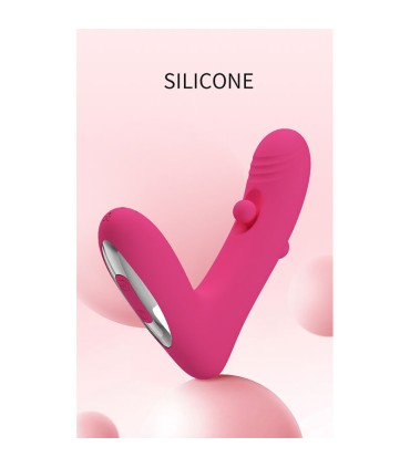 PRETTY LOVE DUDEN RECHARGEABLE SILICONE VIBRATOR 12 VIBRATION MODES AND 3 ROCKING MODES PINK