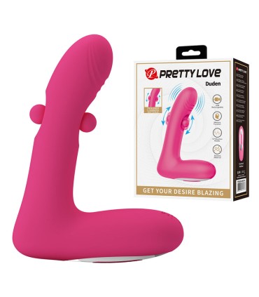 PRETTY LOVE DUDEN RECHARGEABLE SILICONE VIBRATOR 12 VIBRATION MODES AND 3 ROCKING MODES PINK