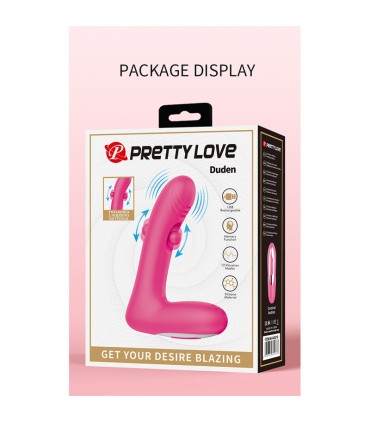 PRETTY LOVE DUDEN RECHARGEABLE SILICONE VIBRATOR 12 VIBRATION MODES AND 3 ROCKING MODES PINK