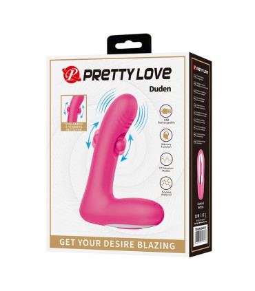 PRETTY LOVE DUDEN RECHARGEABLE SILICONE VIBRATOR 12 VIBRATION MODES AND 3 ROCKING MODES PINK