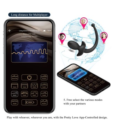 PRETTY LOVE ANTHONY APP CONTROL ANAL AND PERINEUM VIBRATOR BLACK