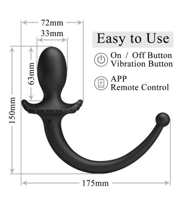 PRETTY LOVE ANTHONY APP CONTROL ANAL AND PERINEUM VIBRATOR BLACK