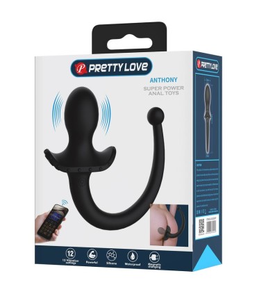 PRETTY LOVE ANTHONY APP CONTROL ANAL AND PERINEUM VIBRATOR BLACK