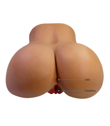 CRAZY BULL REALISTIC FEMALE TORSO MASTURBATOR DUAL ENTRY WITH VIBRATION AND SUCTION NATURAL COLOR