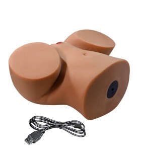 CRAZY BULL REALISTIC FEMALE TORSO MASTURBATOR DUAL ENTRY WITH VIBRATION AND SUCTION NATURAL COLOR