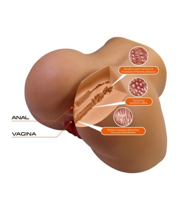 CRAZY BULL REALISTIC FEMALE TORSO MASTURBATOR DUAL ENTRY WITH VIBRATION AND SUCTION NATURAL COLOR