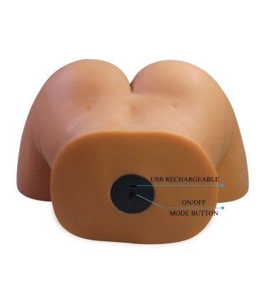 CRAZY BULL REALISTIC FEMALE TORSO MASTURBATOR DUAL ENTRY WITH VIBRATION AND SUCTION NATURAL COLOR