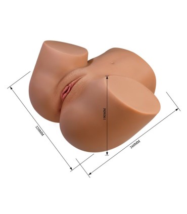 CRAZY BULL REALISTIC FEMALE TORSO MASTURBATOR DUAL ENTRY WITH VIBRATION AND SUCTION NATURAL COLOR