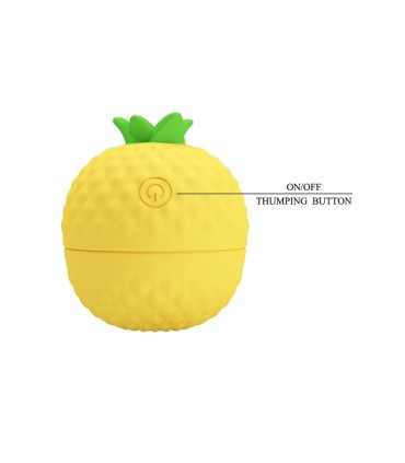 PRETTY LOVE RECHARGEABLE SUCTION AND THRUSTING CLITORAL STIMULATOR YELLOW