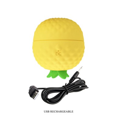 PRETTY LOVE RECHARGEABLE SUCTION AND THRUSTING CLITORAL STIMULATOR YELLOW