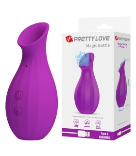 PRETTY LOVE MAGIC BOTTLE RECHARGEABLE CLITORAL SUCTION STIMULATOR PURPLE