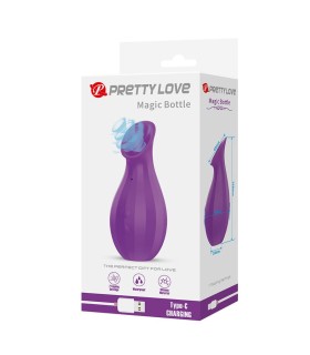 PRETTY LOVE MAGIC BOTTLE RECHARGEABLE CLITORAL SUCTION STIMULATOR PURPLE