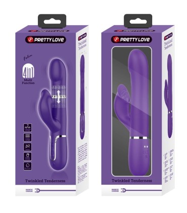 PRETTY LOVE ZALIN VIBRADOR RABBIT PERLAS 4 EN 1 MORADO
