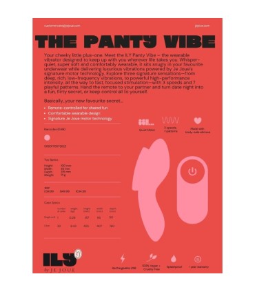 JE JOUE ILY PANTY VIBE REMOTE CONTROL INTIMATE VIBRATOR