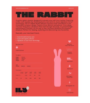 JE JOUE ILY RABBIT BULLET RECHARGEABLE INTIMATE VIBRATOR