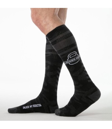 LOCKER GEAR FULL MILITARY KNEE HIGH SOCKS BLACK ONE SIZE
