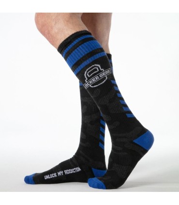 LOCKER GEAR FULL MILITARY KNEE HIGH SOCKS ONE SIZE BLUE