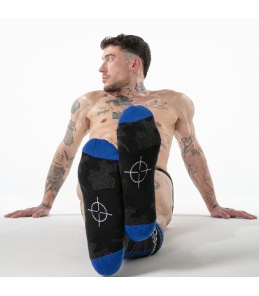 LOCKER GEAR FULL MILITARY KNEE HIGH SOCKS ONE SIZE BLUE