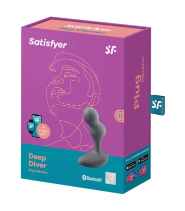 SATISFYER DEEP DIVER PLUG VIBRADOR APP GRIS