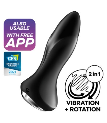 SATISFYER ROTATOR PLUG 1 PLUG VIBRADOR APP NEGRO