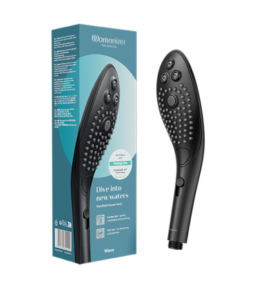 WOMANIZER WAVE CLITORAL STIMULATING SHOWER HEAD BLACK