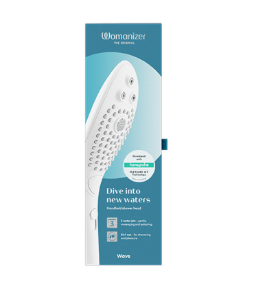 WOMANIZER WAVE CLITORAL STIMULATING SHOWER HEAD WHITE
