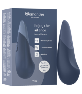 WOMANIZER VIBE LAY ON SILENT VIBRATOR DARK BLUE