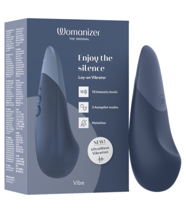 WOMANIZER VIBE LAY ON SILENT VIBRATOR DARK BLUE