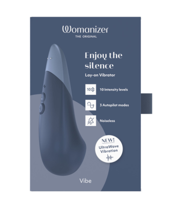 WOMANIZER VIBE LAY ON SILENT VIBRATOR DARK BLUE