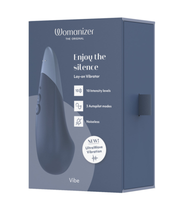 WOMANIZER VIBE LAY ON SILENT VIBRATOR DARK BLUE