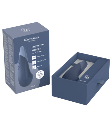 WOMANIZER VIBE LAY ON SILENT VIBRATOR DARK BLUE