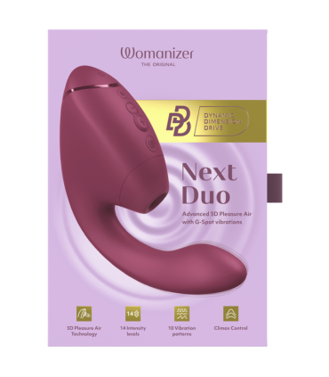 WOMANIZER DUO NEXT DUAL CLITORAL G SPOT STIMULATOR DUSKY PINK
