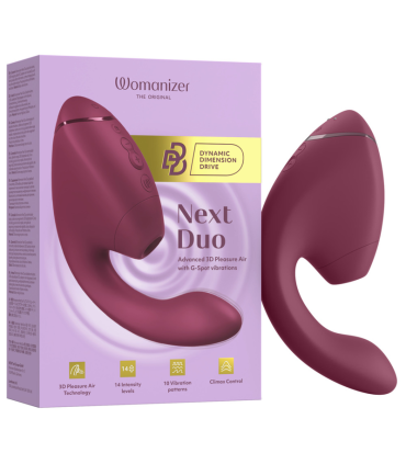 WOMANIZER DUO NEXT DUAL CLITORAL G SPOT STIMULATOR DUSKY PINK