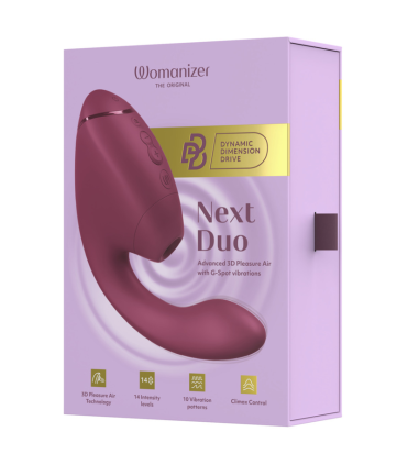 WOMANIZER DUO NEXT DUAL CLITORAL G SPOT STIMULATOR DUSKY PINK