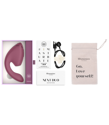 WOMANIZER DUO NEXT DUAL CLITORAL G SPOT STIMULATOR DUSKY PINK