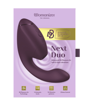 WOMANIZER DUO NEXT DUAL CLITORAL G SPOT STIMULATOR DARK PURPLE