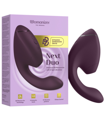 WOMANIZER DUO NEXT DUAL CLITORAL G SPOT STIMULATOR DARK PURPLE