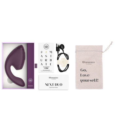 WOMANIZER DUO NEXT DUAL CLITORAL G SPOT STIMULATOR DARK PURPLE