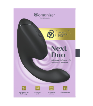 WOMANIZER DUO NEXT DUAL CLITORAL G SPOT STIMULATOR BLACK