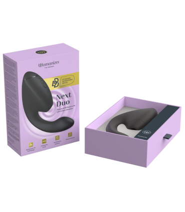 WOMANIZER DUO NEXT DUAL CLITORAL G SPOT STIMULATOR BLACK