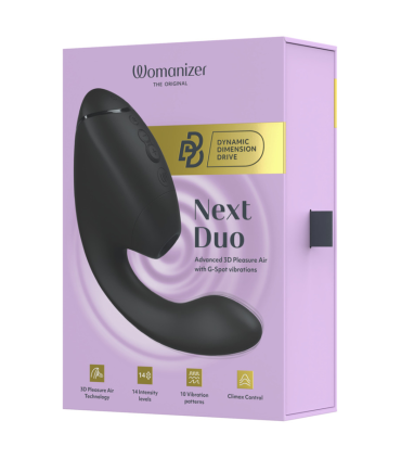 WOMANIZER DUO NEXT DUAL CLITORAL G SPOT STIMULATOR BLACK