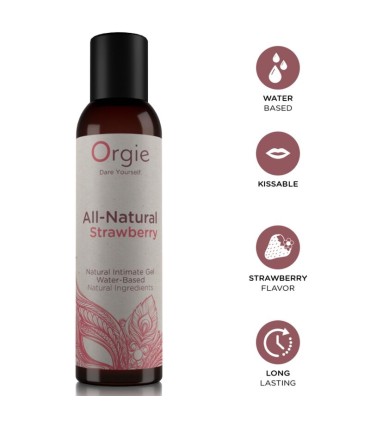 ORGIE ALL NATURAL STRAWBERRY KISSABLE WATER BASED INTIMATE GEL 150 ML