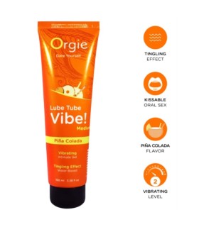 ORGIE LUBE TUBE VIBE PINA COLADA KISSABLE INTIMATE GEL MEDIUM TINGLING 100 ML