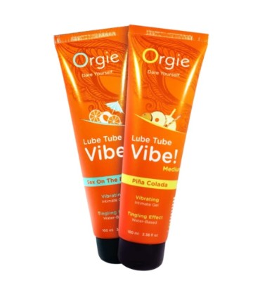 ORGIE LUBE TUBE VIBE PINA COLADA KISSABLE INTIMATE GEL MEDIUM TINGLING 100 ML