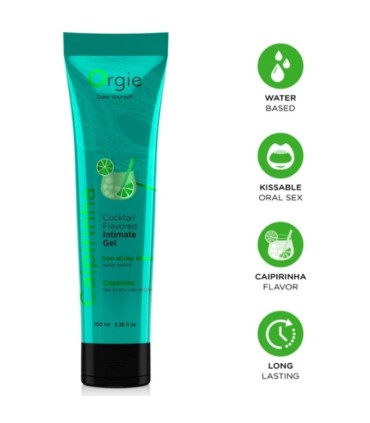 ORGIE LUBE TUBE COCKTAIL CAIPIRINHA KISSABLE WATER BASED INTIMATE GEL 100 ML