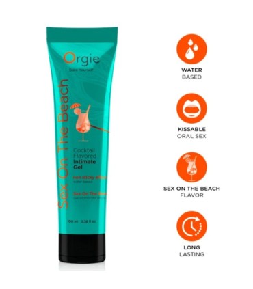 ORGIE LUBE TUBE COCKTAIL SEX ON THE BEACH KISSABLE WATER BASED INTIMATE GEL 100 ML