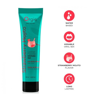 ORGIE LUBE TUBE COCKTAIL STRAWBERRY MOJITO KISSABLE WATER BASED INTIMATE GEL 100 ML